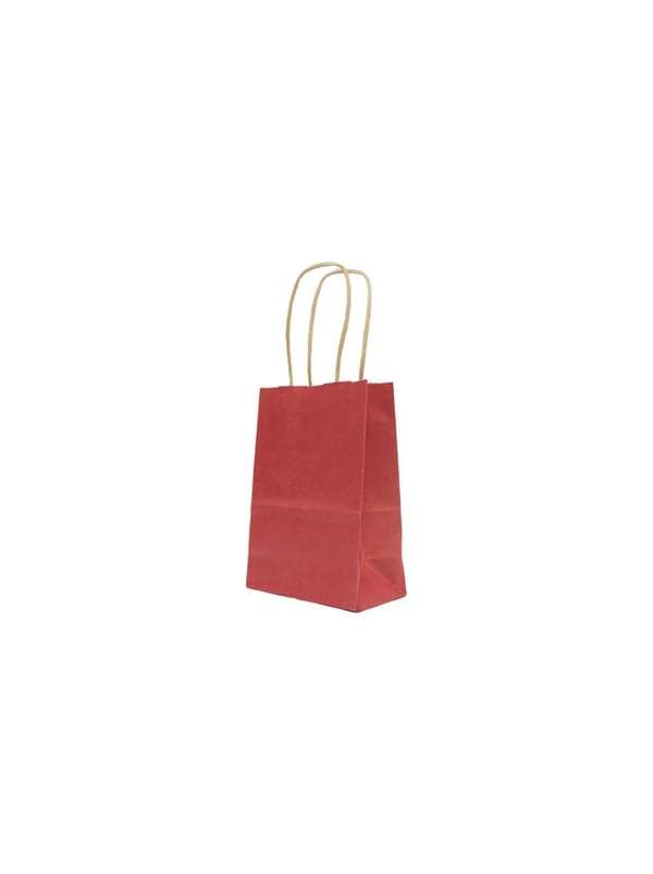 Karton Çanta Alışveriş Çantası Hediye Çantası Kırmızı 10x15 cm 12'li