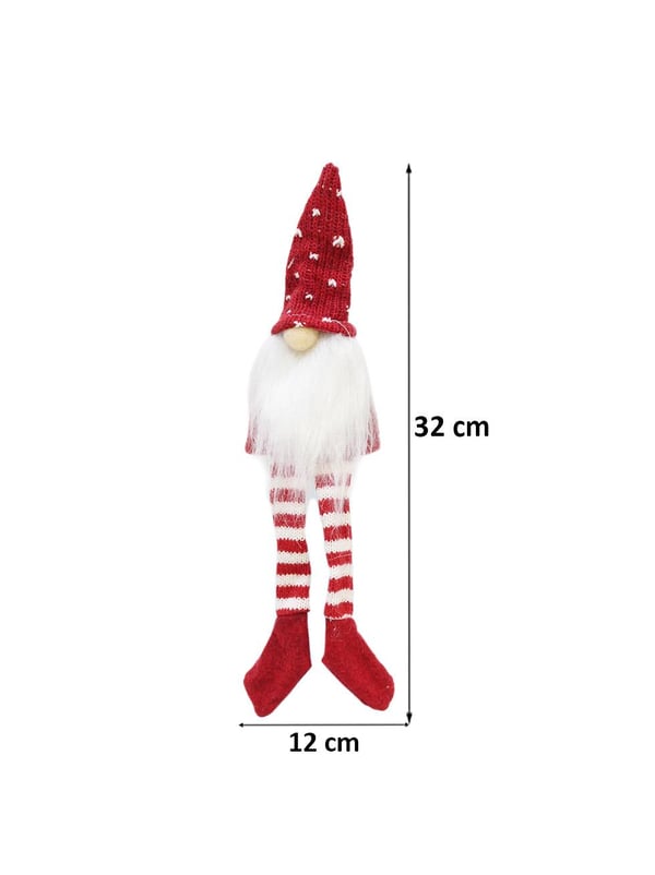 Yılbaşı Temalı Dekoratif Şişe Elbisesi – Noel Cücesi Figürlü Dekor 32 cm