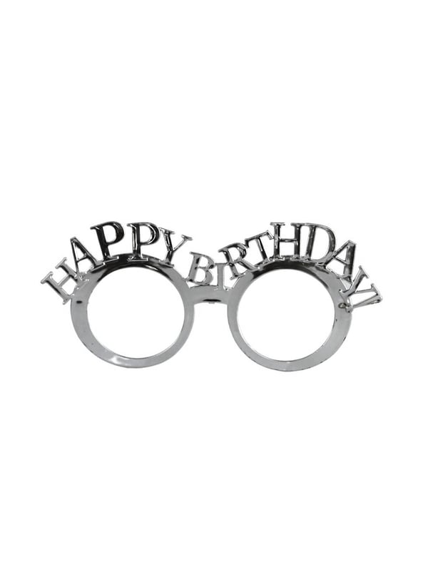 Happy Birthday Gözlük Doğum Günü Parti Aksesuarı Gümüş
