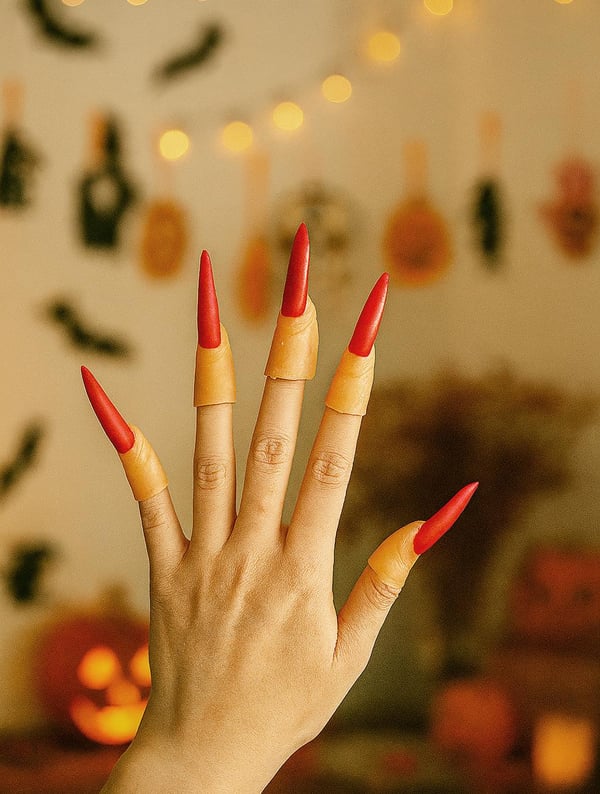 Halloween Cadı Tırnağı Cadılar Bayramı Parti Kostüm Aksesuarı Kırmızı