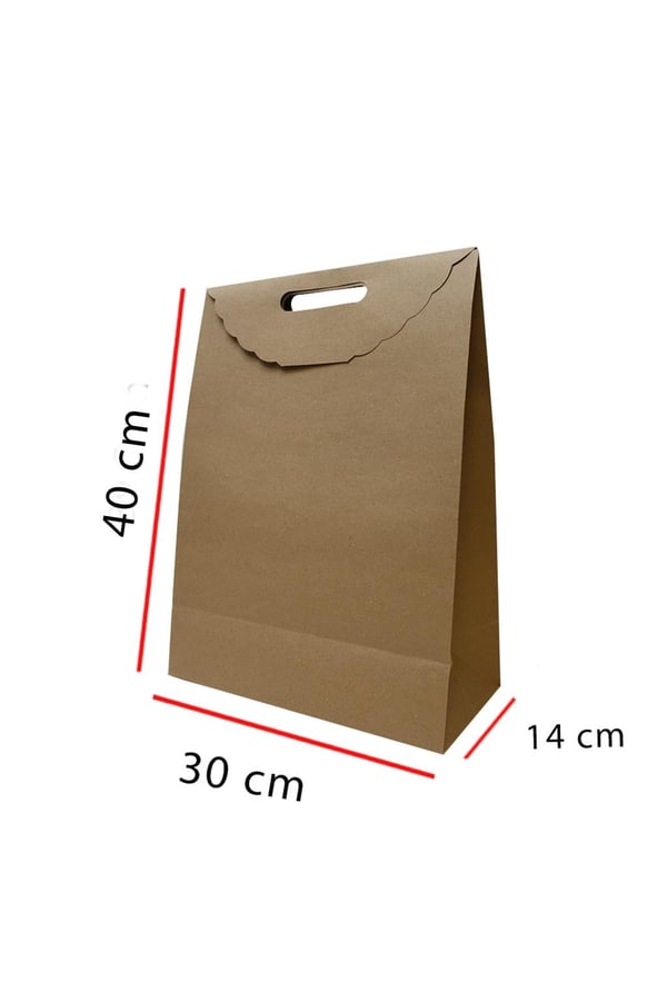 El Geçme 30X40 Kraft Çanta 10 Lu