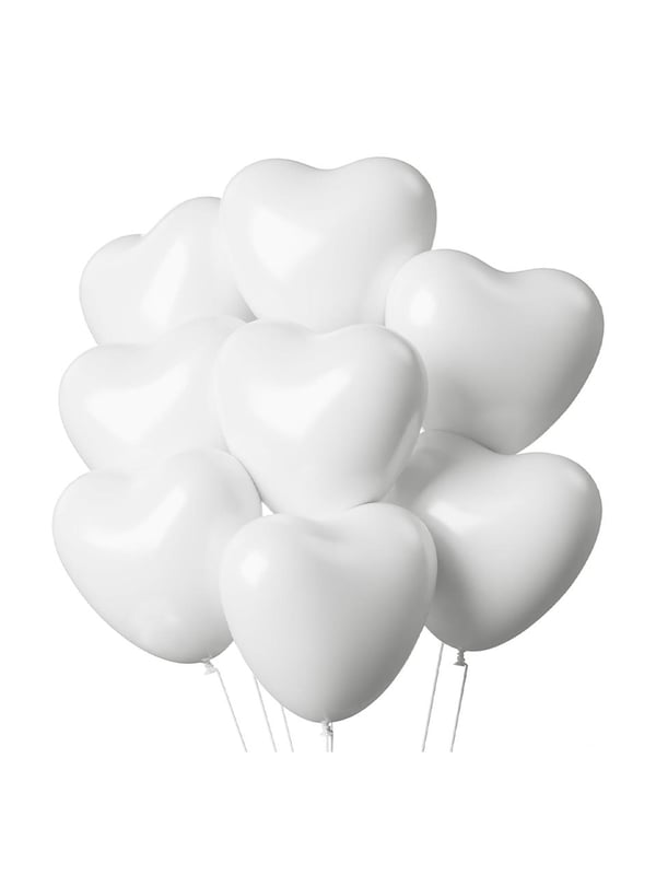 Kalp Balon Beyaz Lateks 25'li