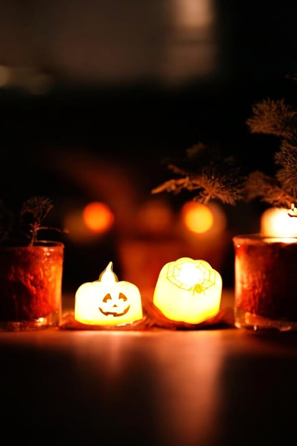 Cadılar Bayramı Balkabağı Pilli Led Mum Halloween Parti Dekorasyonu