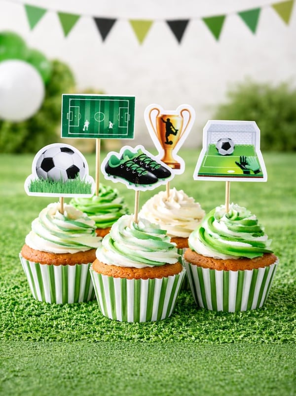 Futbol Temalı Figürlü Kürdan Pasta Süsü Cupcake Kürdanı 10'lu - Pipet ve Kürdanlar | Parti Adresi