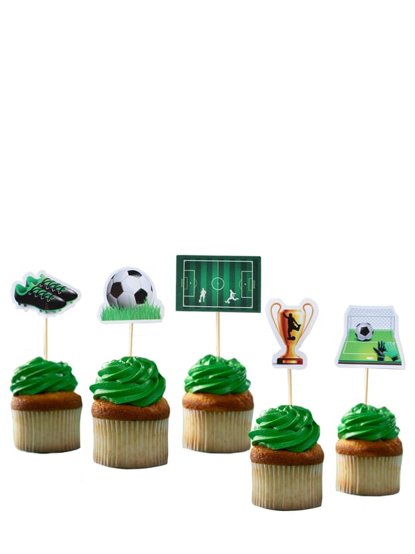 Futbol Temalı Figürlü Kürdan Pasta Süsü Cupcake Kürdanı 10'lu