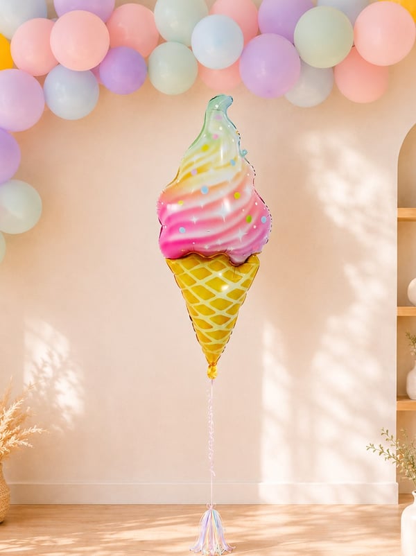 Gökkuşağı Renkli Dondurma Folyo Balon Parti Balonu 47inc 119 cm - Parti Balonu | Parti Adresi