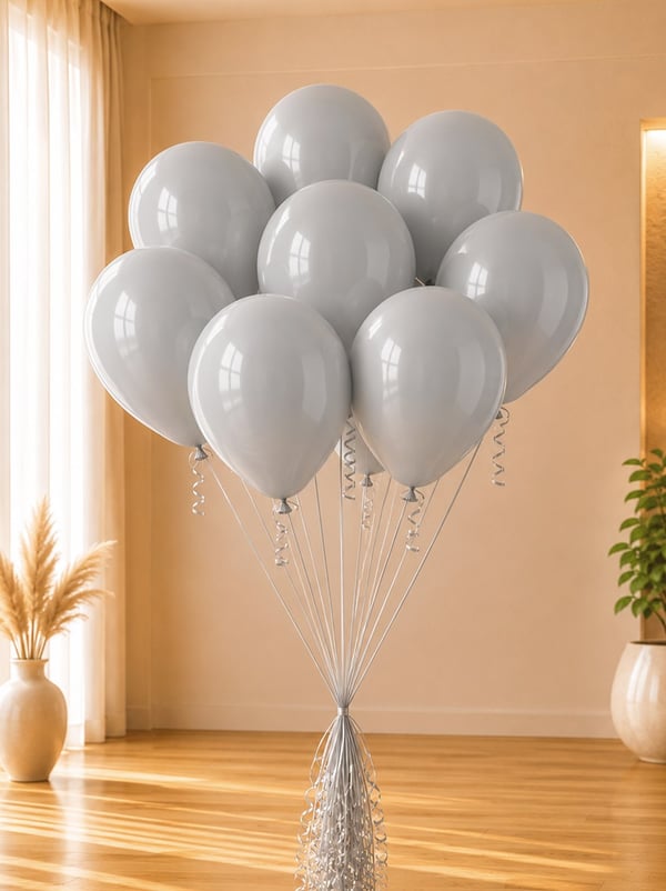 Gri Balon 10'Lu 12'' - Düz Renk Balon | Parti Adresi