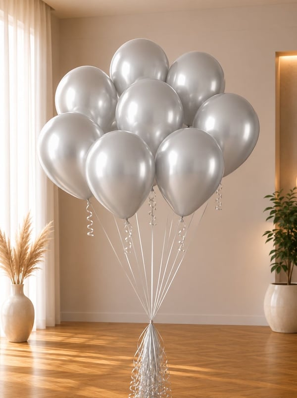 Gümüş Krom Balon 12 inc 50'li - Krom Balon | Parti Adresi