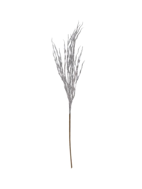 Gümüş Simli Yılbaşı Dekor Dalı – Silver Glitter Parlak Ağaç Süsü 70 cm - Yılbaşı Dekor Süsleri | Parti Adresi