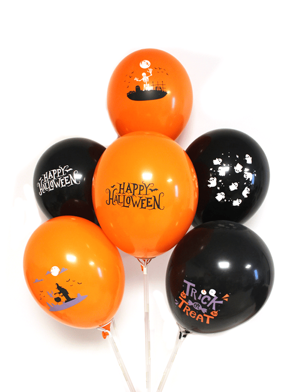 Halloween Baskılı Balon Cadılar Bayramı Parti Balonu  12 inc 10'lü