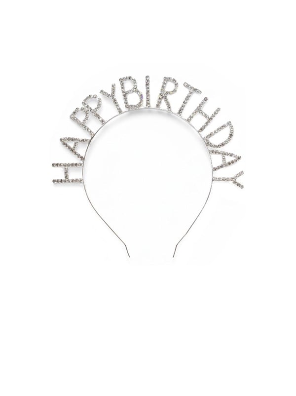 Happy Birthday Işıltılı Taş Detaylı Doğum Günü Parti Tacı Gümüş - Parti Taçları | Parti Adresi