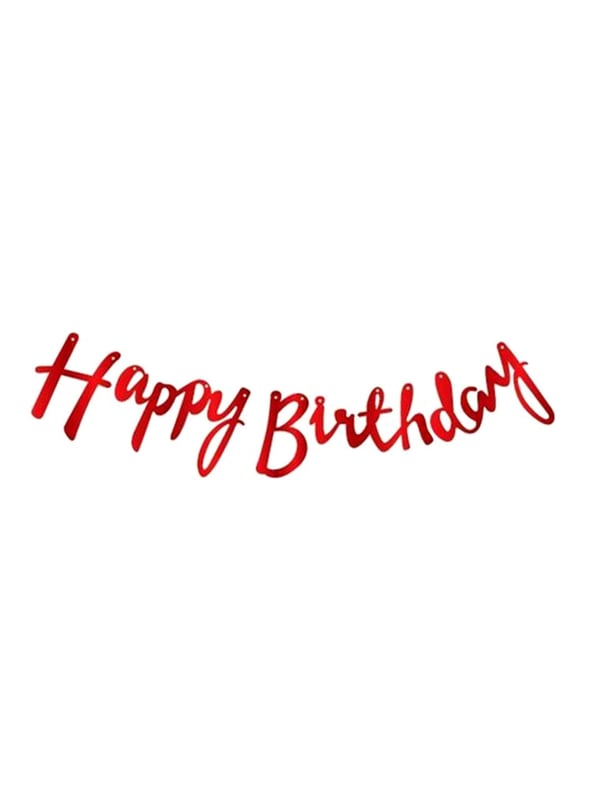 Happy Birthday Kaligrafi Banner Kırmızı