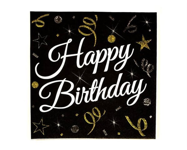 HAPPY BIRTHDAY PEÇETE SİYAH