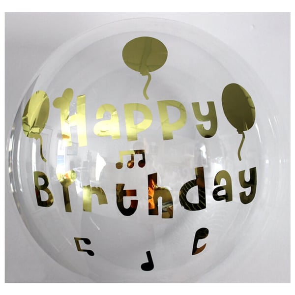 HAPPY BİRTHDAY ŞEFFAF BALON ALTIN