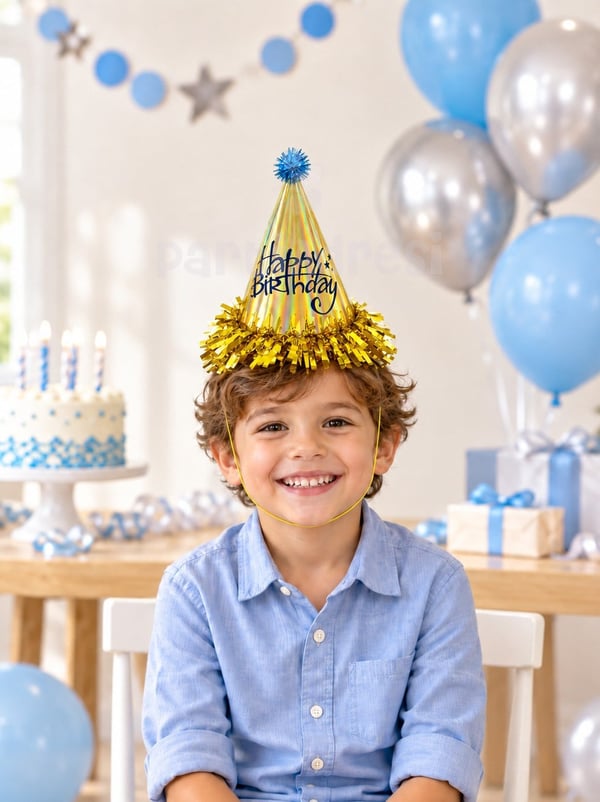 Happy Birthday Yazılı Karton Doğum Günü Şapkası Gold - Parti Şapkaları | Parti Adresi