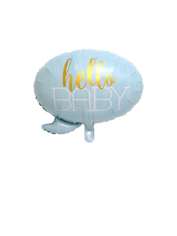 Hello Baby Folyo Balon – Baby Shower Süsü Mavi 60 cm - Parti Balonu | Parti Adresi