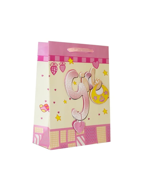 Hoş Geldin Bebek Baby Shower Girl Bebek Karton Hediye Çantası 24x18x8 Cm 