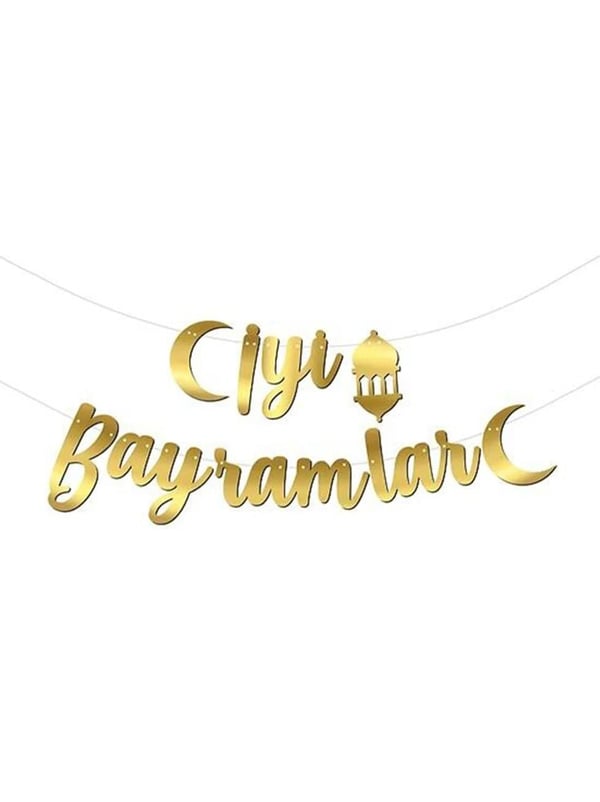 İyi Bayramlar Kaligrafi Banner Altın - Ramazan Bayramı | Parti Adresi