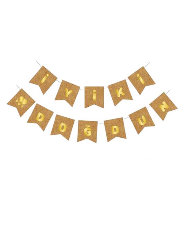 İyi Ki Doğdun Kraft-Gold Yazı - Yazı ve Flamalar | Parti Adresi