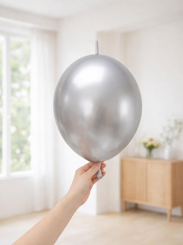 K-Link Krom Kalisan Balon Parlak Parti Balonu - Gümüş 12 inc 50'li  - Krom Balon | Parti Adresi