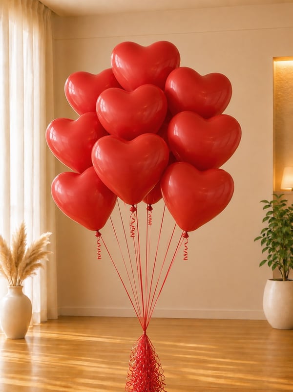 Kalp Balon Kırmızı Lateks 25'li - Düz Renk Balon | Parti Adresi