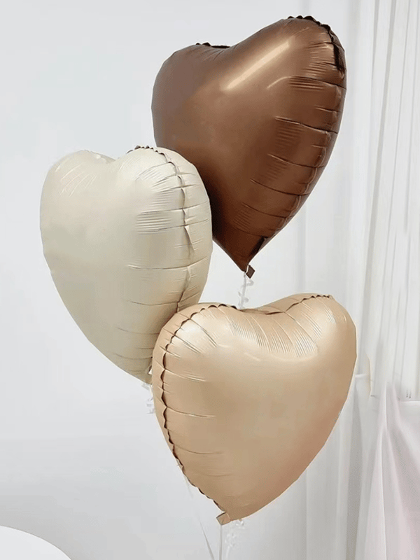 Kalp Folyo Balon Bronz Karamel  Rengi Kalp Parti Balonu 45 cm 18 inc