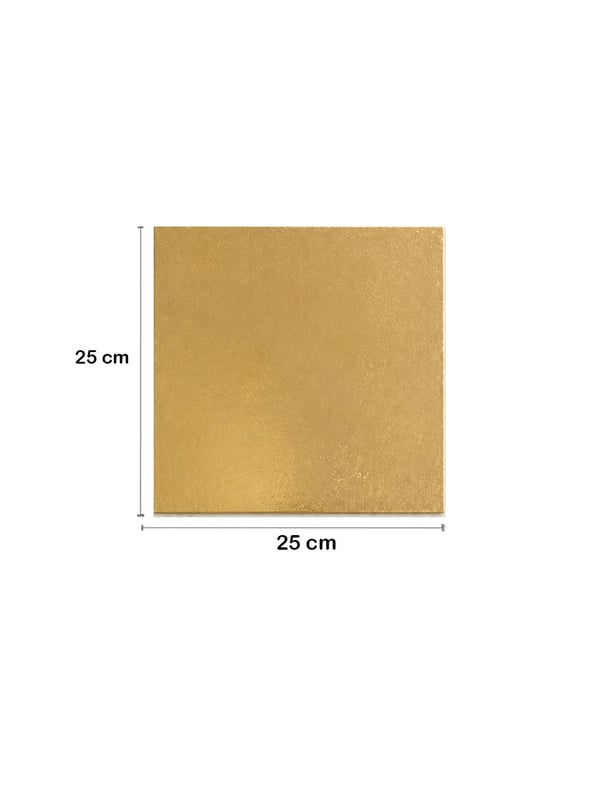 Kare Gold Pasta Altlığı – Doğum Günü Pasta ve Tatlı Sunum Tabanı 25 cm - Servis ve Sunum Ekipmanları | Parti Adresi