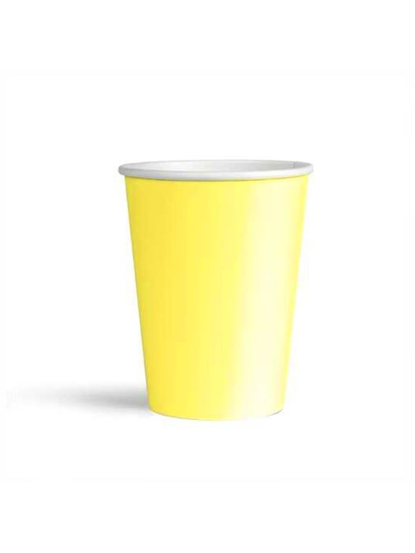 Karton Bardak Makaron Sarı 23 Cm 8'li