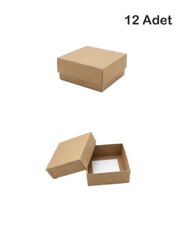 Karton Kapaklı Kutu 10X10X4 Cm 12'Li - Kraft ve Asetat Kutular | Parti Adresi