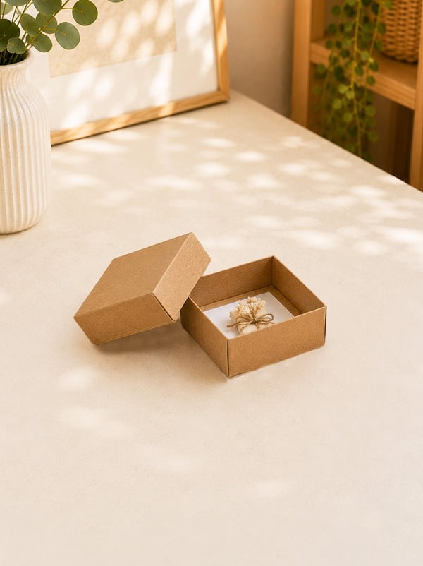 Karton Kapaklı Kutu 10X10X4 Cm 12'Li - Kraft ve Asetat Kutular | Parti Adresi