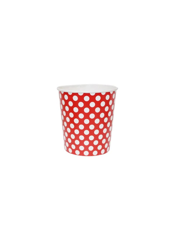 Karton Kova Kırmızı-Beyaz Puanlı 46 Oz - Mısır Kutuları | Parti Adresi