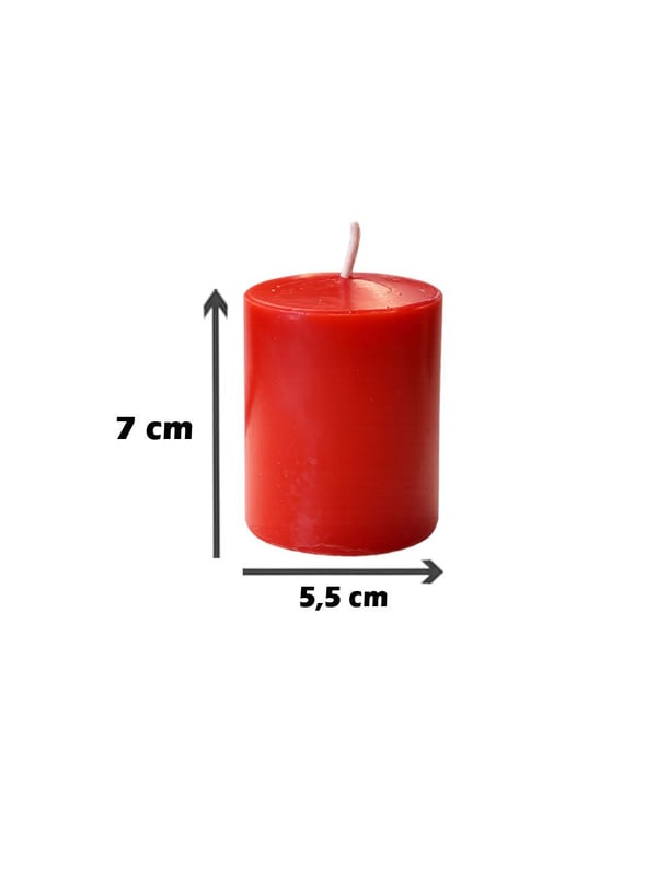 Kırmızı Silindir Mum | Sevgililer Günü & Özel Gün Dekoru 7 cm - Dekoratif Ürünler | Parti Adresi