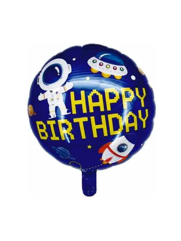 Kozmik Uzay Temalı Happy Birthday Folyo Balon Parti Balonu 45 cm