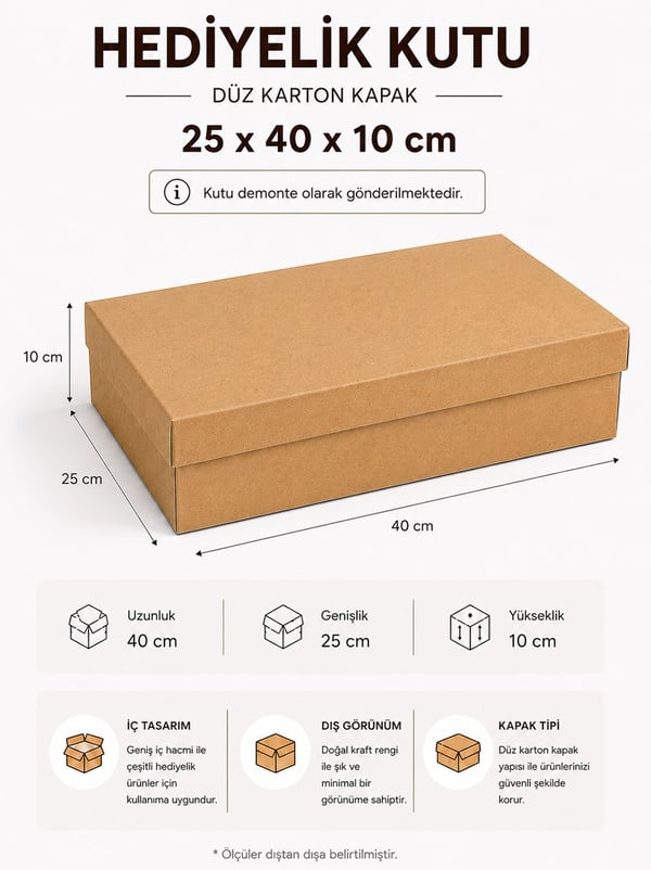 Kraft Kutu Karton Hediye Kutusu 25X40X10 Cm - Kraft ve Asetat Kutular | Parti Adresi