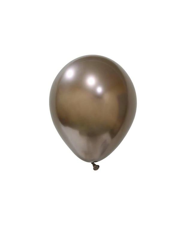 Krom Balon Parlak Parti Balonu Truffle Renk 12 inc 5'li - Krom Balon | Parti Adresi