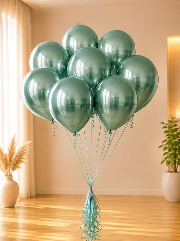 Krom Balon Parlak Parti Balonu Yeşil 12 inc - 30 cm 5'li - Krom Balon | Parti Adresi