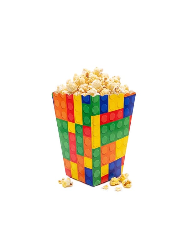 Lego Temalı Karton Mısır Kutusu Popcorn Kutusu  - Mısır Kutuları | Parti Adresi