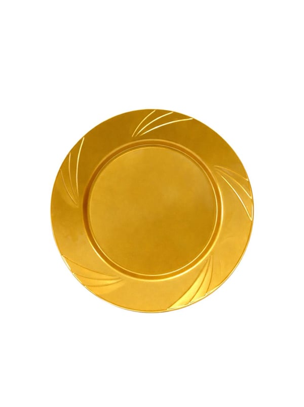 Lüks Plastik Mika Tabak 6'lı 23 Cm Gold - Lüks Plastik Tabaklar | Parti Adresi