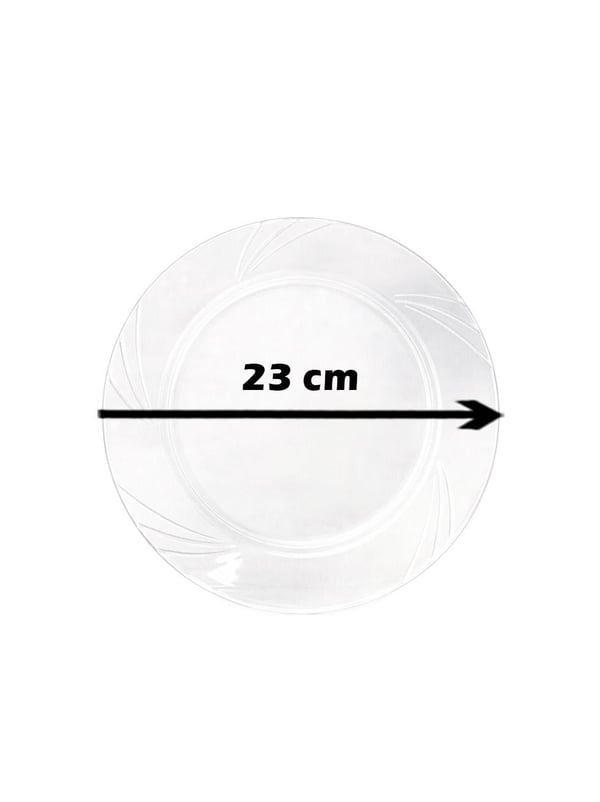 Lüks Plastik Mika Tabak 6'lı 23 Cm Şeffaf - Lüks Plastik Tabaklar | Parti Adresi