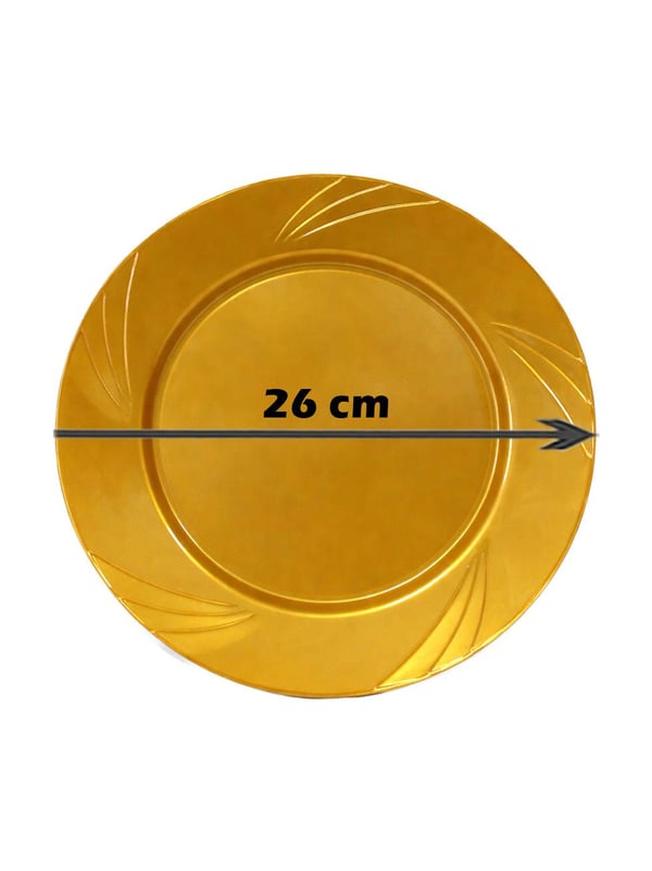Lüks Plastik Mika Tabak 6'lı 26 Cm Gold - Lüks Plastik Tabaklar | Parti Adresi