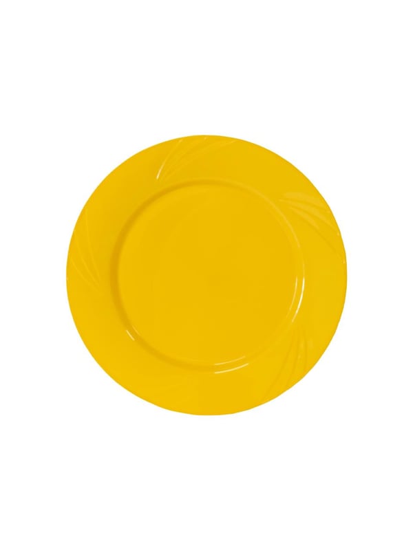 Lüks Plastik Mika Tabak Parti Tabağı Sarı 6'lı 23 Cm