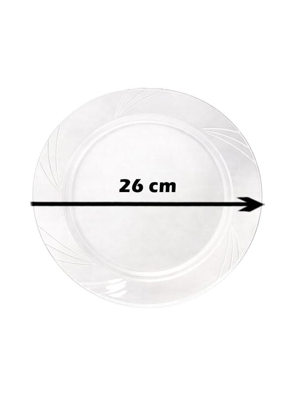 Lüks Plastik Mika Tabak Şeffaf 26 Cm 6'lı - Lüks Plastik Tabaklar | Parti Adresi
