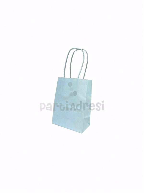 Mavi Mini Boy Kağıt Çanta – Hediye Çantası 10x15x5 cm 12'li - Kraft ve Düz Renk Karton Çanta | Parti Adresi