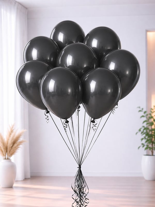 Metalik Siyah Balon 10'lu 12'' - Metalik Balon | Parti Adresi