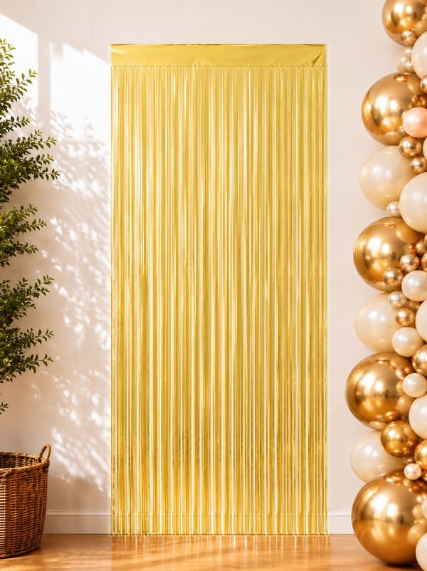 Metalize Parti Perdesi Kapı ve Fon Perdesi Gold 90X240 - Parti Perdesi | Parti Adresi