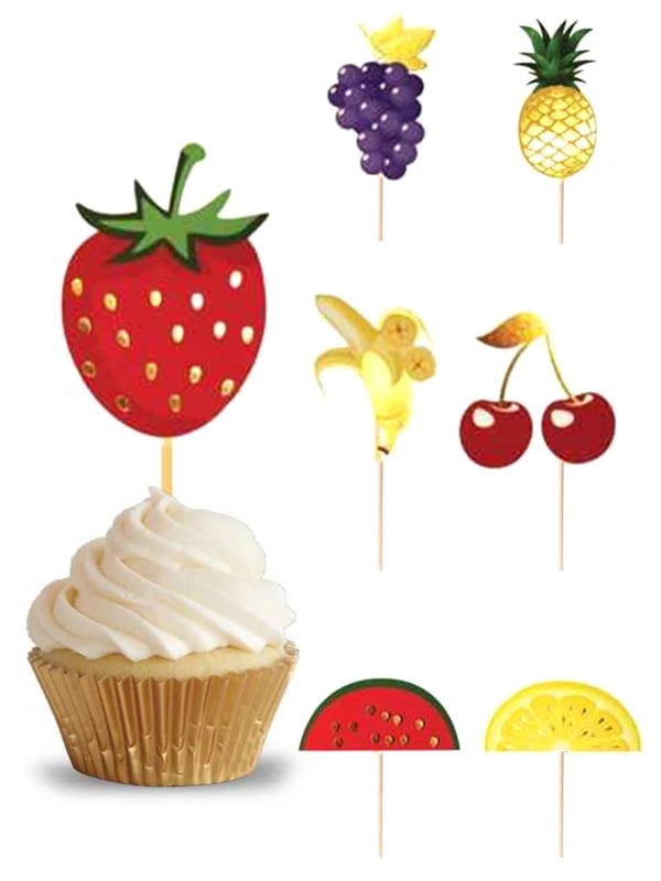 Meyve Temalı Kürdan Cupcake Kürdanı Pasta Süsü 10'lu