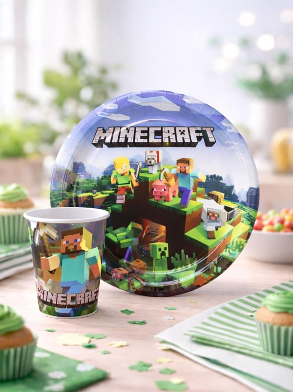 Mınecraft Karton Tabak - Bardak Set - Mınecraft | Parti Adresi
