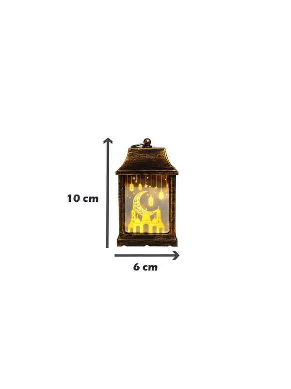 Mini Ramazan Feneri – Led Işıklı Pilli Eskitme Detaylı Altın 10 cm - Ramazan Bayramı | Parti Adresi