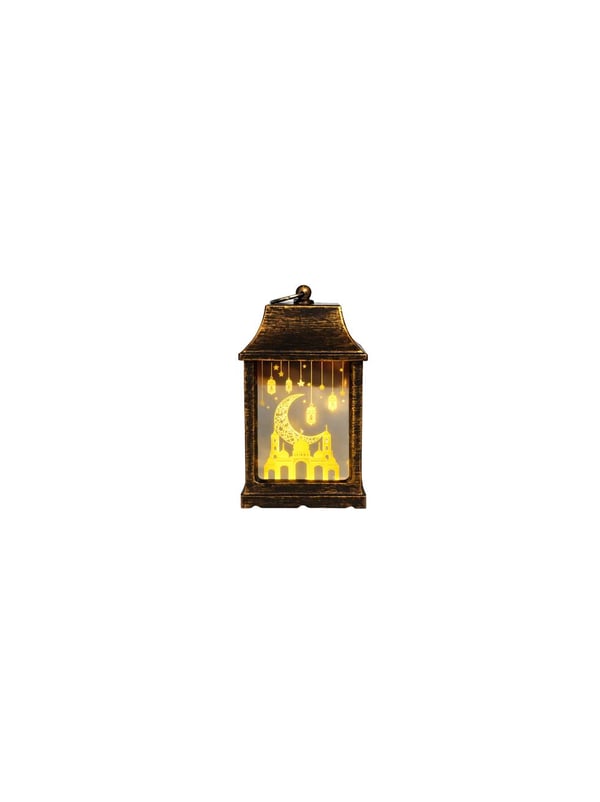 Mini Ramazan Feneri – Led Işıklı Pilli Eskitme Detaylı Altın 10 cm - Ramazan Bayramı | Parti Adresi