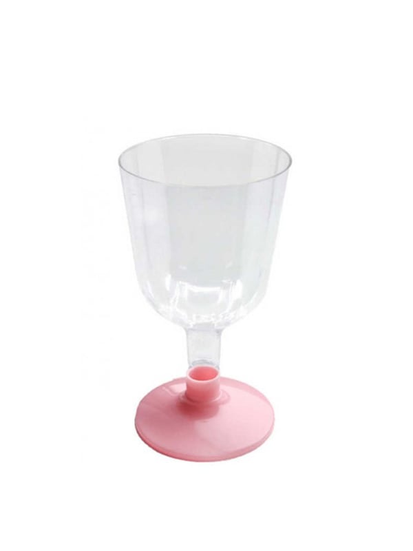 Mini Şarap Kadehi Pembe Ayaklı 6'Lı